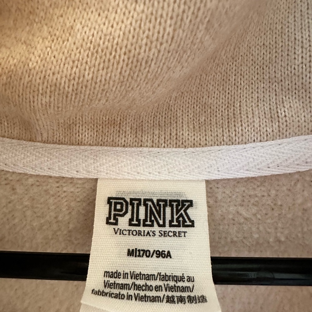 PINK Victoria's Secret Cream Embroidered Logo Knit Top - Picture 3 of 4
